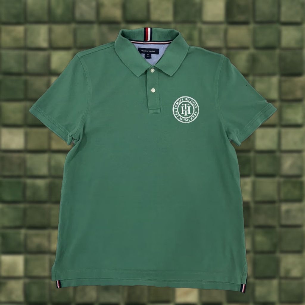 Tommy Hilfiger Tommy Hilfiger Polo Shirt Men’s Small Short Sleeve Green Rugby Preppy Pique Shirt Size US S / EU 44-46 / 1 - 1 Thumbnail