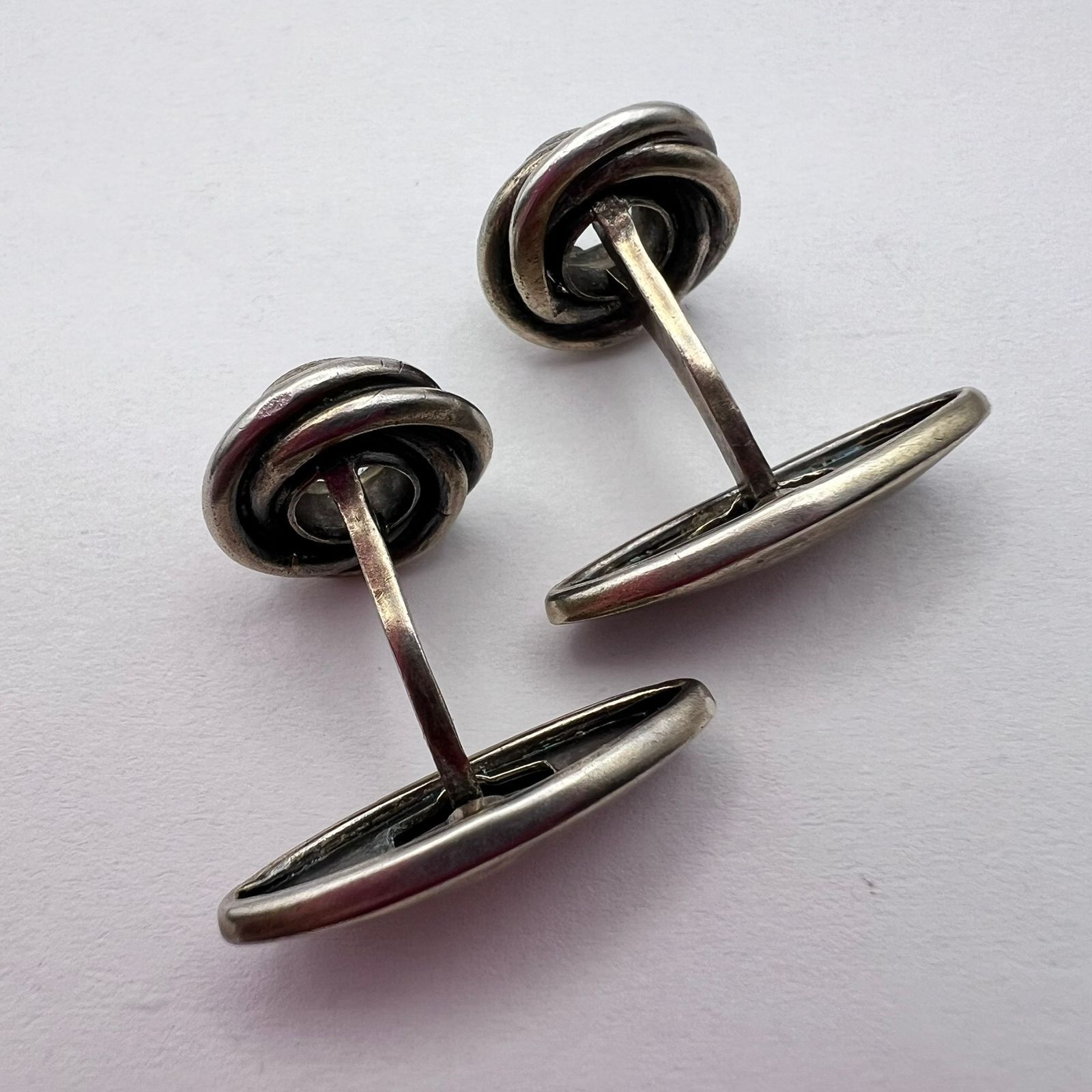Vintage Vintage 875 Silver Soviet Cufflinks Rock Crystal Spiral Men Size ONE SIZE - 3 Thumbnail