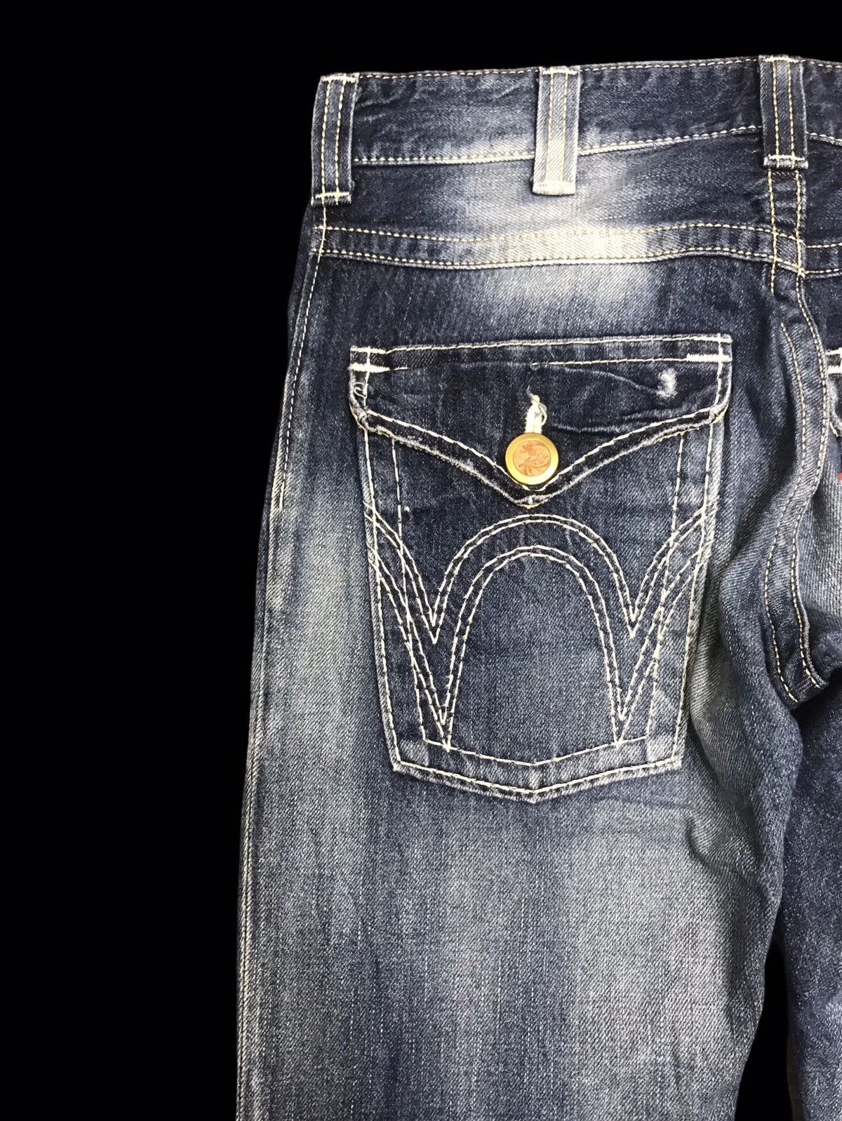 Edwin 💥FLARE💥VTG EDWIN BLUE STONEWASH DISTRESSED DENIM F215 Size US 32 / EU 48 - 11 Thumbnail