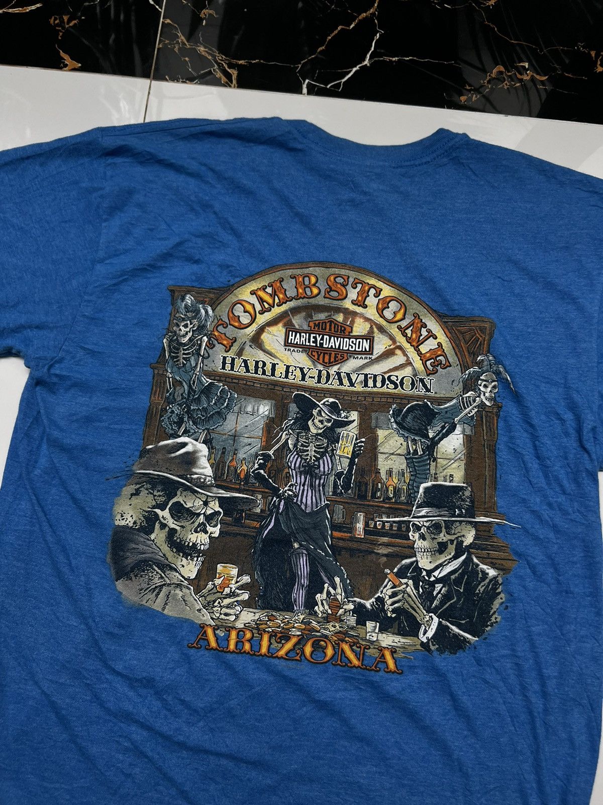 Harley Davidson × Vintage 90’s HARLEY DAVIDSON TOMBSTONE ARIZONA DISTRESSED RARE TEE Size US L / EU 52-54 / 3 - 3 Thumbnail