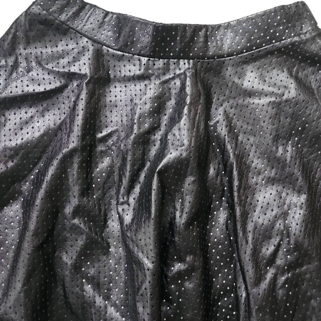 Bar III Bar III Women's Size Medium Black Perforated Faux Leather Sk Size 30" / US 8 / IT 44 - 4 Thumbnail
