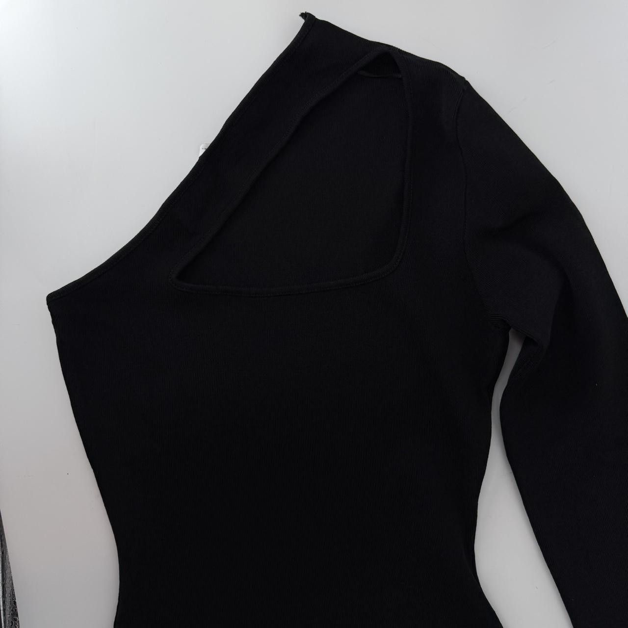 Zara Zara Asymmetrical Black Bodysuit Size Medium Size M / US 6-8 / IT 42-44 - 5 Thumbnail