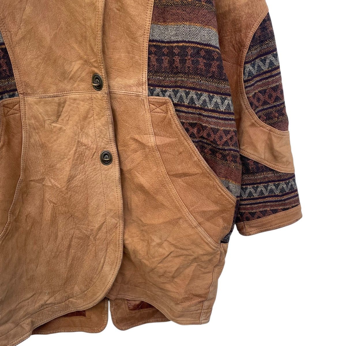 Genuine Leather 💥Vintage Marziale Patchwork Leather Hooded Jacket Size US M / EU 48-50 / 2 - 5 Thumbnail