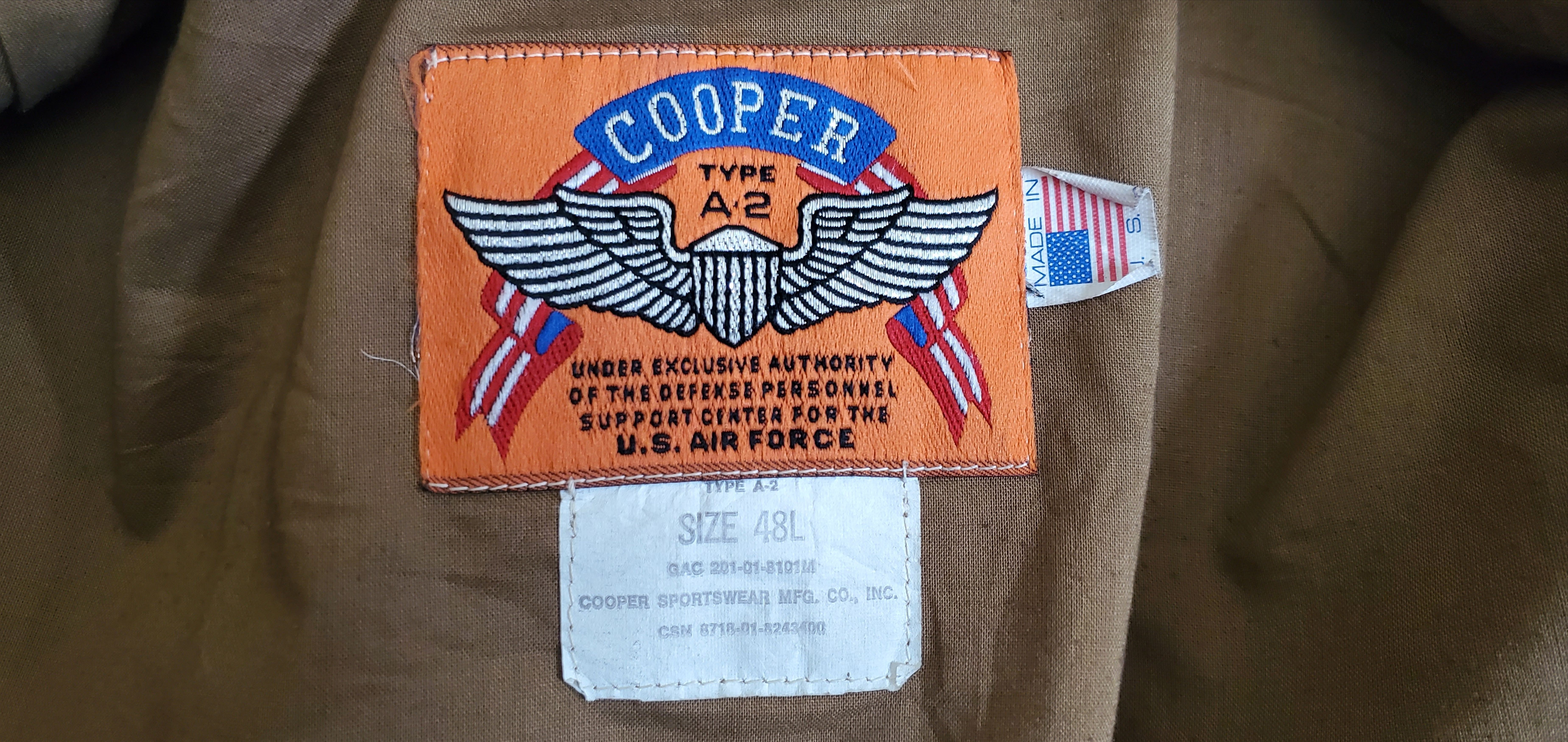 Cooper Cooper A-2 Goatskin Leather Cockpit Jacket Size US M / EU 48-50 / 2 - 6 Thumbnail