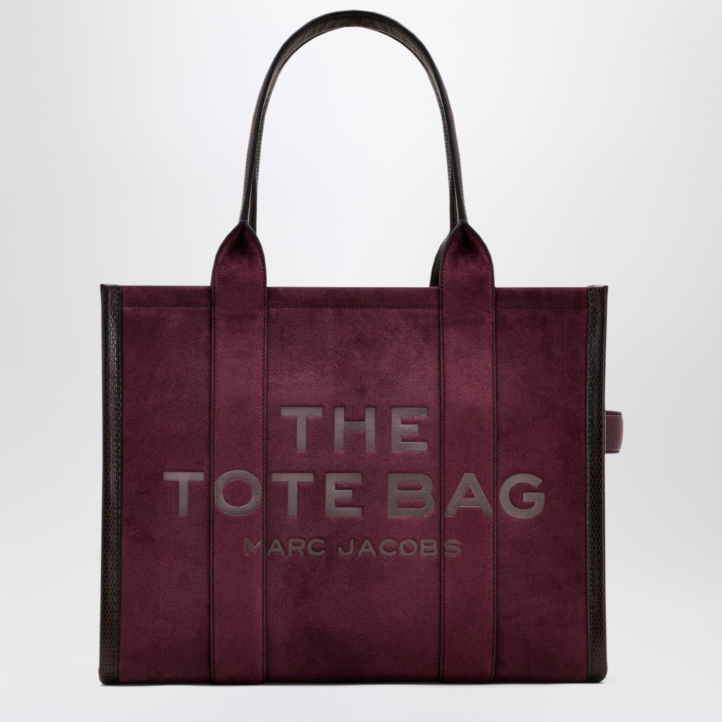 Marc Jacobs Marc Jacobs The Large Tote Bag In Suede Dark Plum Size ONE SIZE - 1 Thumbnail