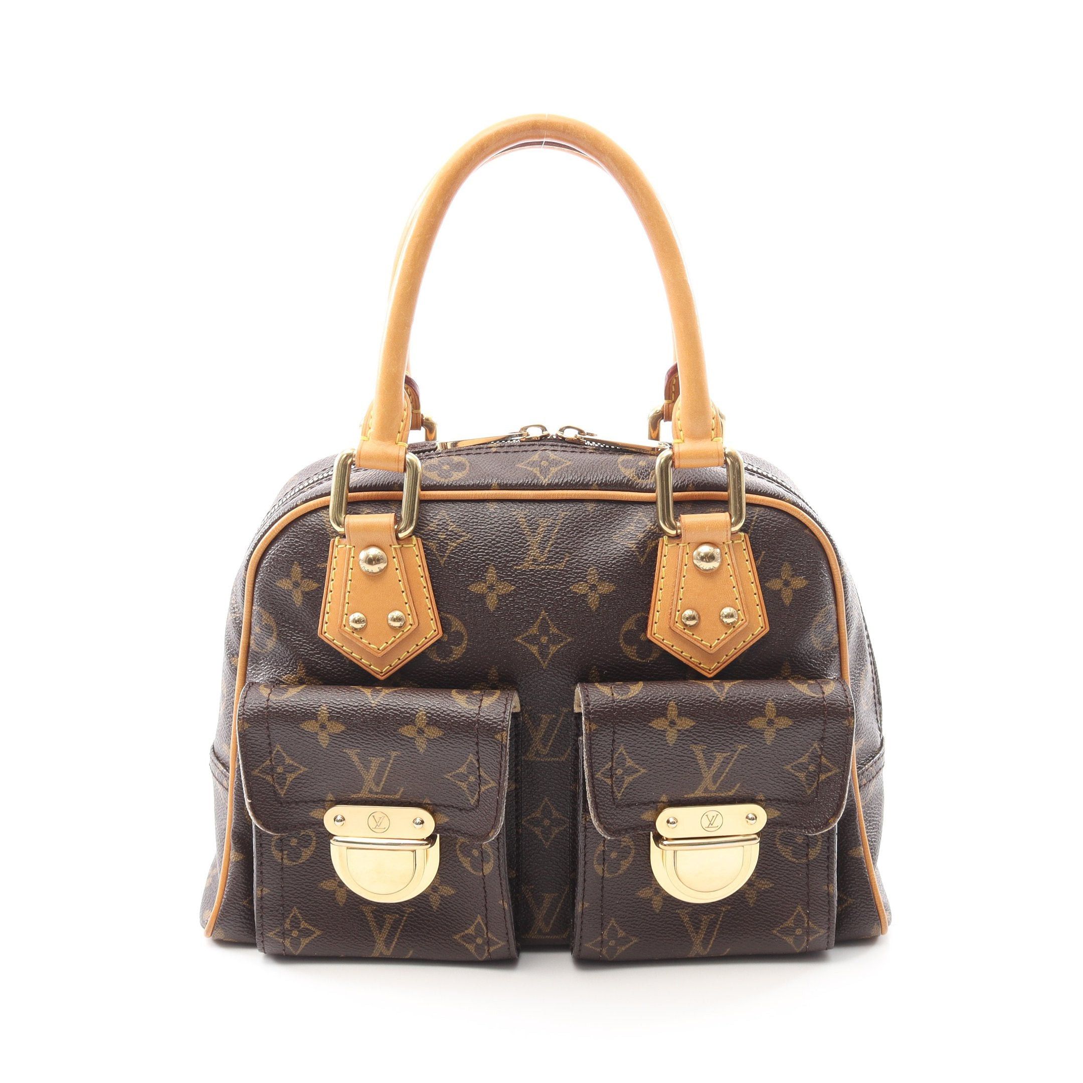Louis Vuitton Louis Vuitton Manhattan Pm Monogram Handbag Leather Brown Size ONE SIZE - 1 Thumbnail