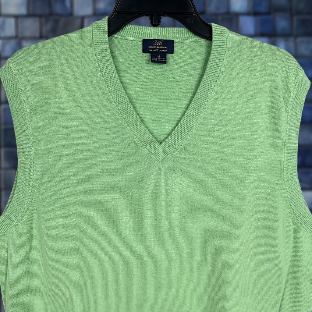 Brooks Brothers Brooks Brothers Sweater Mens M Green Vest Mint Supima Preppy Golf Dad Size US M / EU 48-50 / 2 - 1 Thumbnail