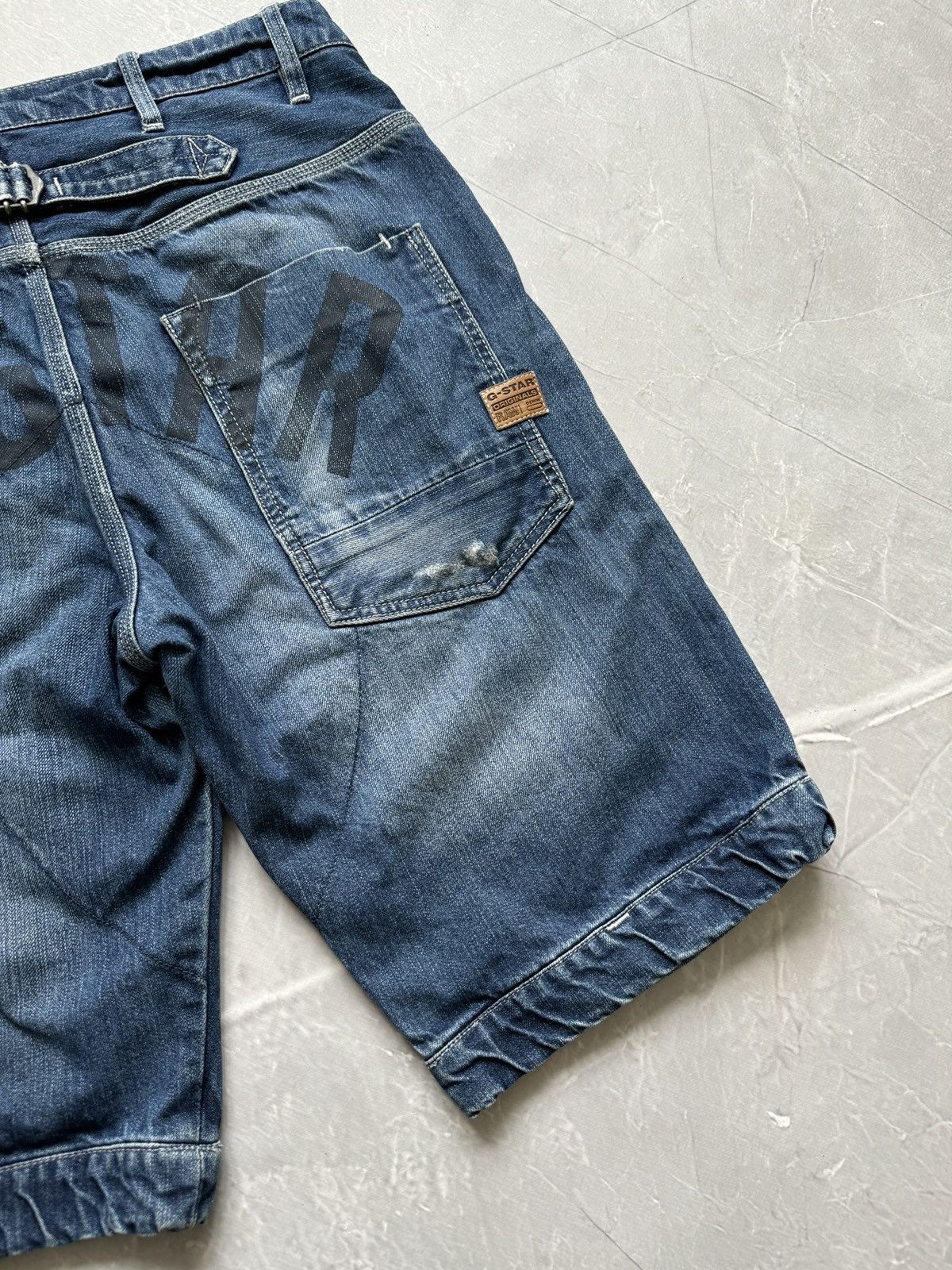 G-Star Vintage G-Star Raw Big Logo Back Buckle Denim Shorts Baggy Size US 34 / EU 50 - 13 Thumbnail
