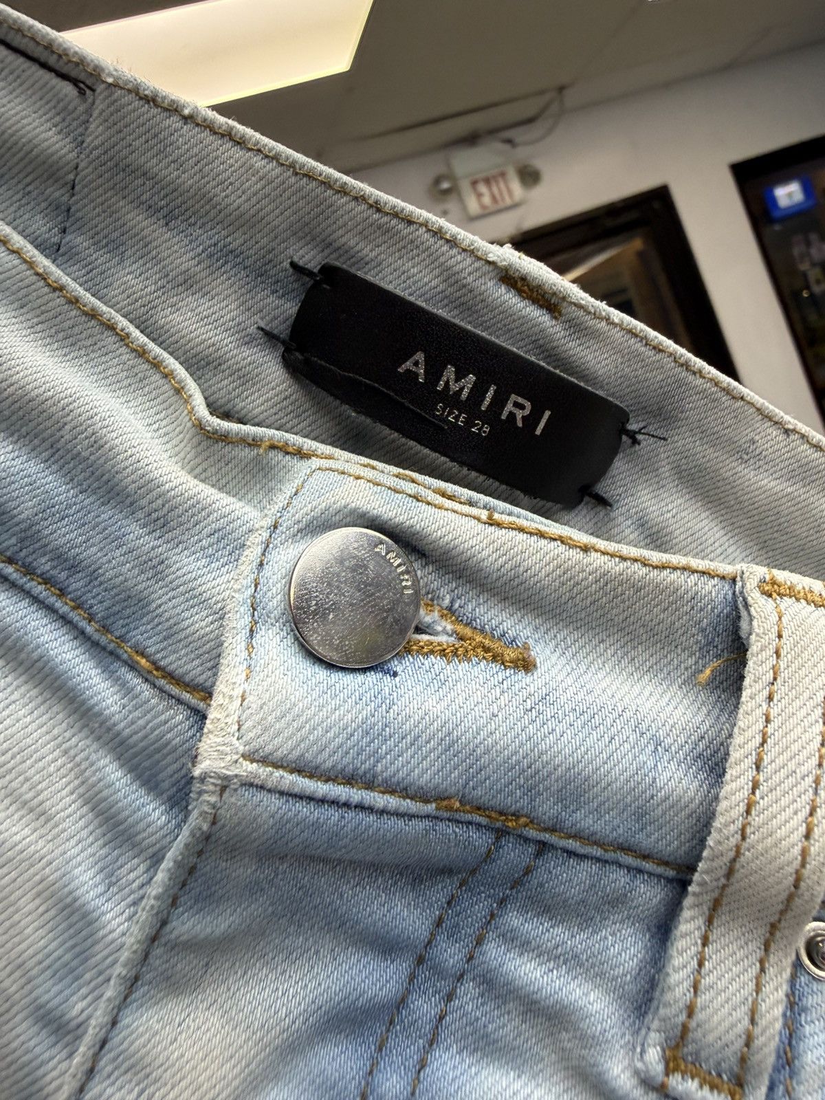 Amiri Amiri MX1 - Beige/Tan (Light Indigo Wash) Size US 28 / EU 44 - 4 Thumbnail
