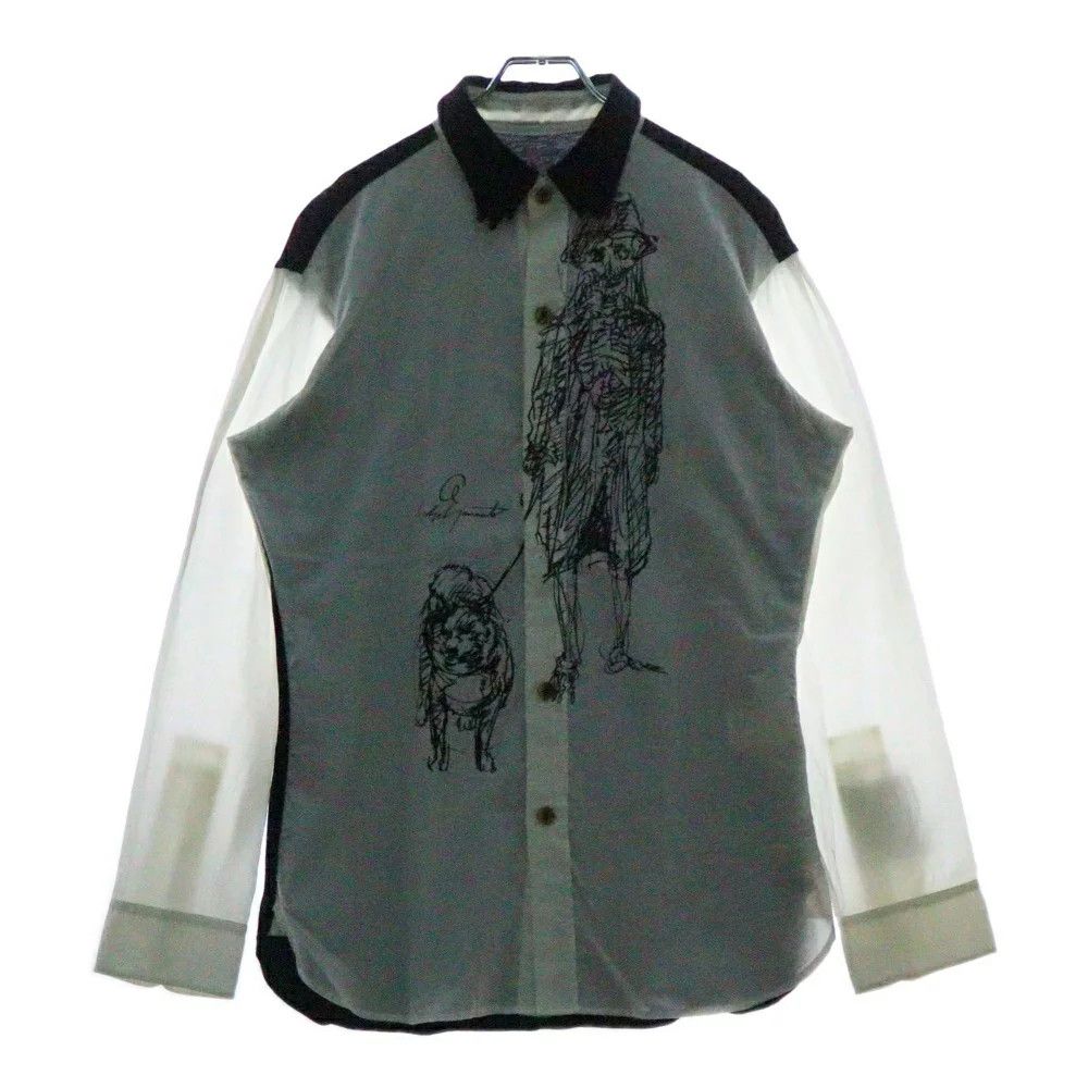 yohji yamamoto pour homme/16SS 3-piece collar printed shirt