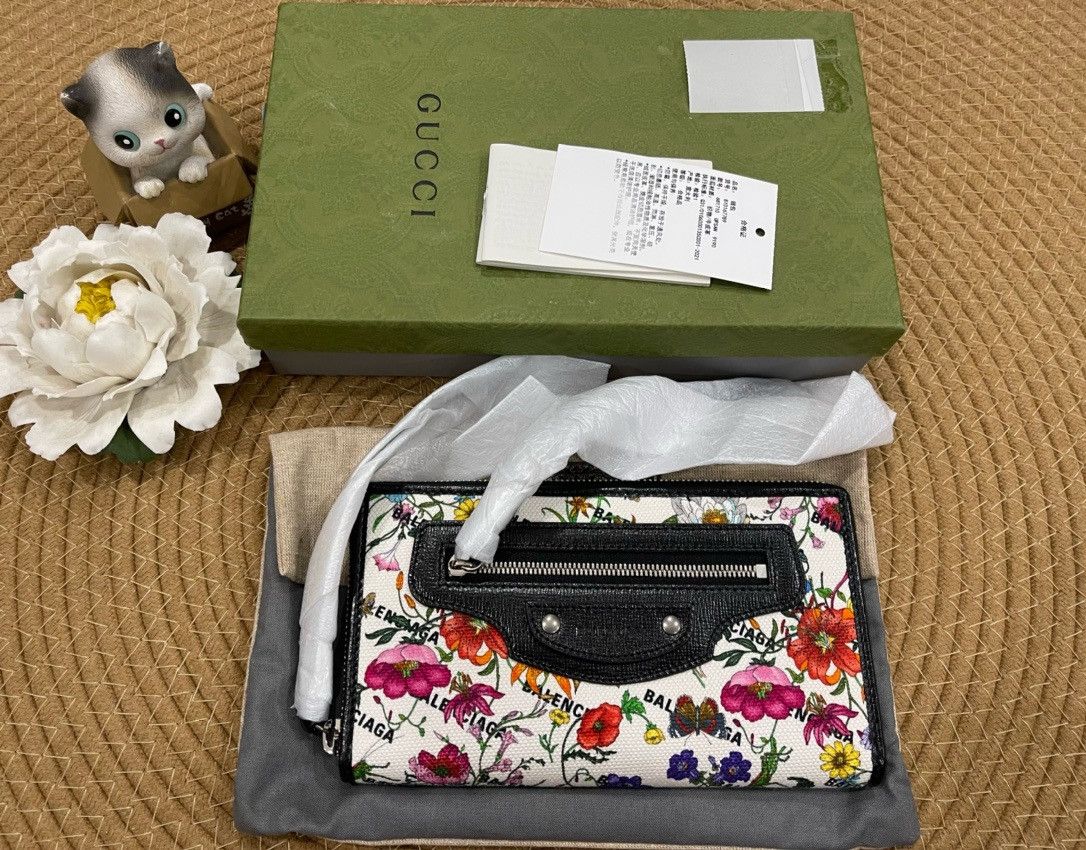 Balenciaga × Gucci Gucci x Balenciaga flowers print wallet Size ONE SIZE - 1 Thumbnail