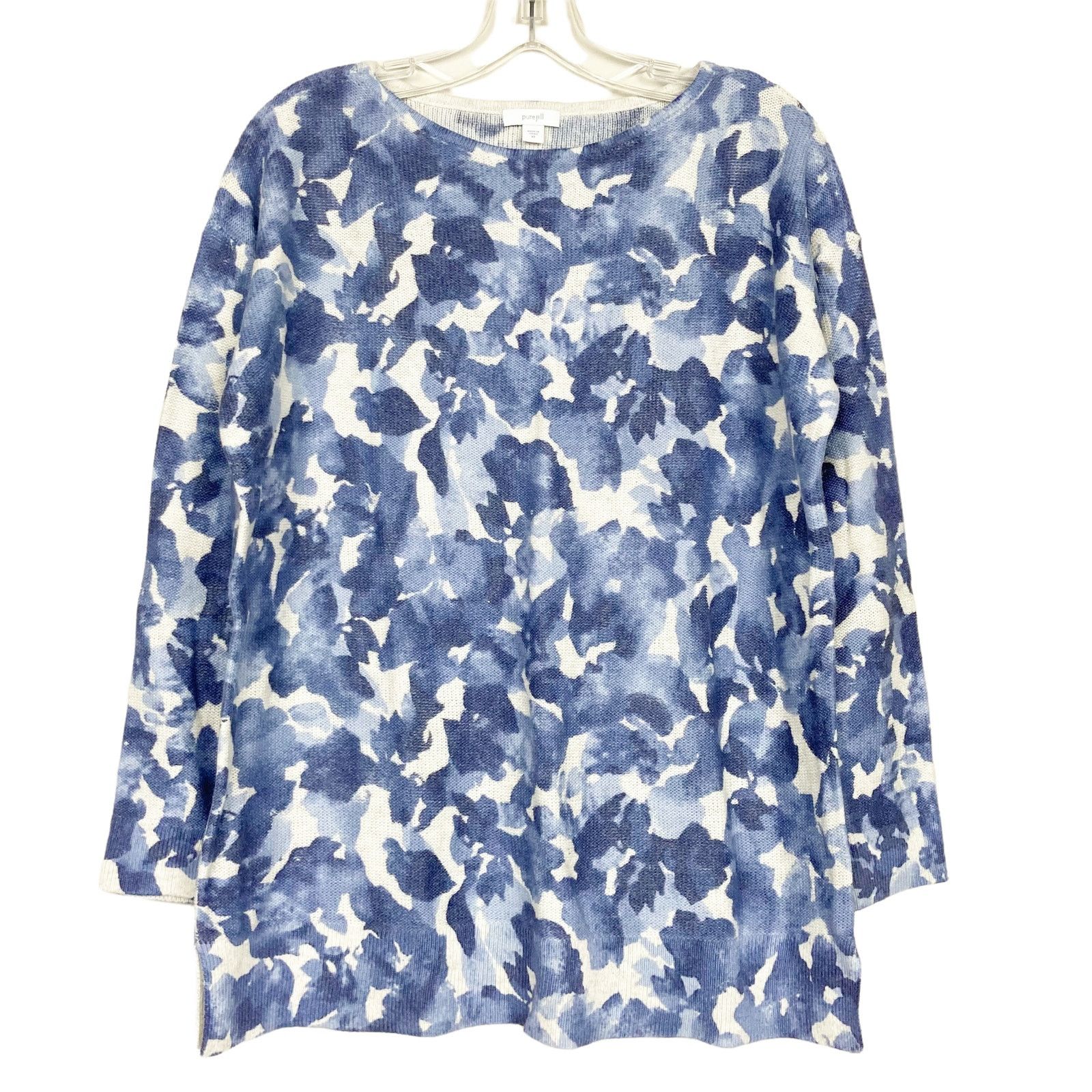 Other Pure Jill Blue Floral Sweater Sz XS Size XS / US 0-2 / IT 36-38 - 1 Thumbnail