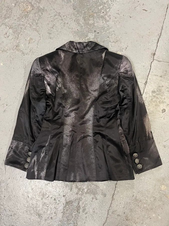 Roberto Cavalli Roberto Cavalli Silver Paint Black Suit & Skirt Set Size M / US 6-8 / IT 42-44 - 5 Thumbnail