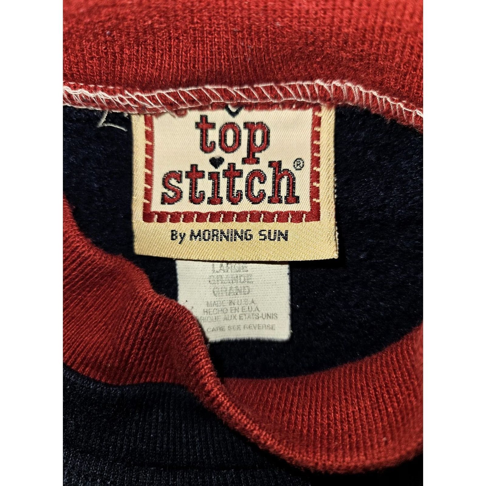 Vintage VINTAGE Morning Sun Top Stitch Sweatshirt Womens Large Pullover Navy Blue Embroidered Rain Rain Go Away Animals 90s Made USA Mens/Womens Size L / US 10 / IT 46 - 2 Thumbnail