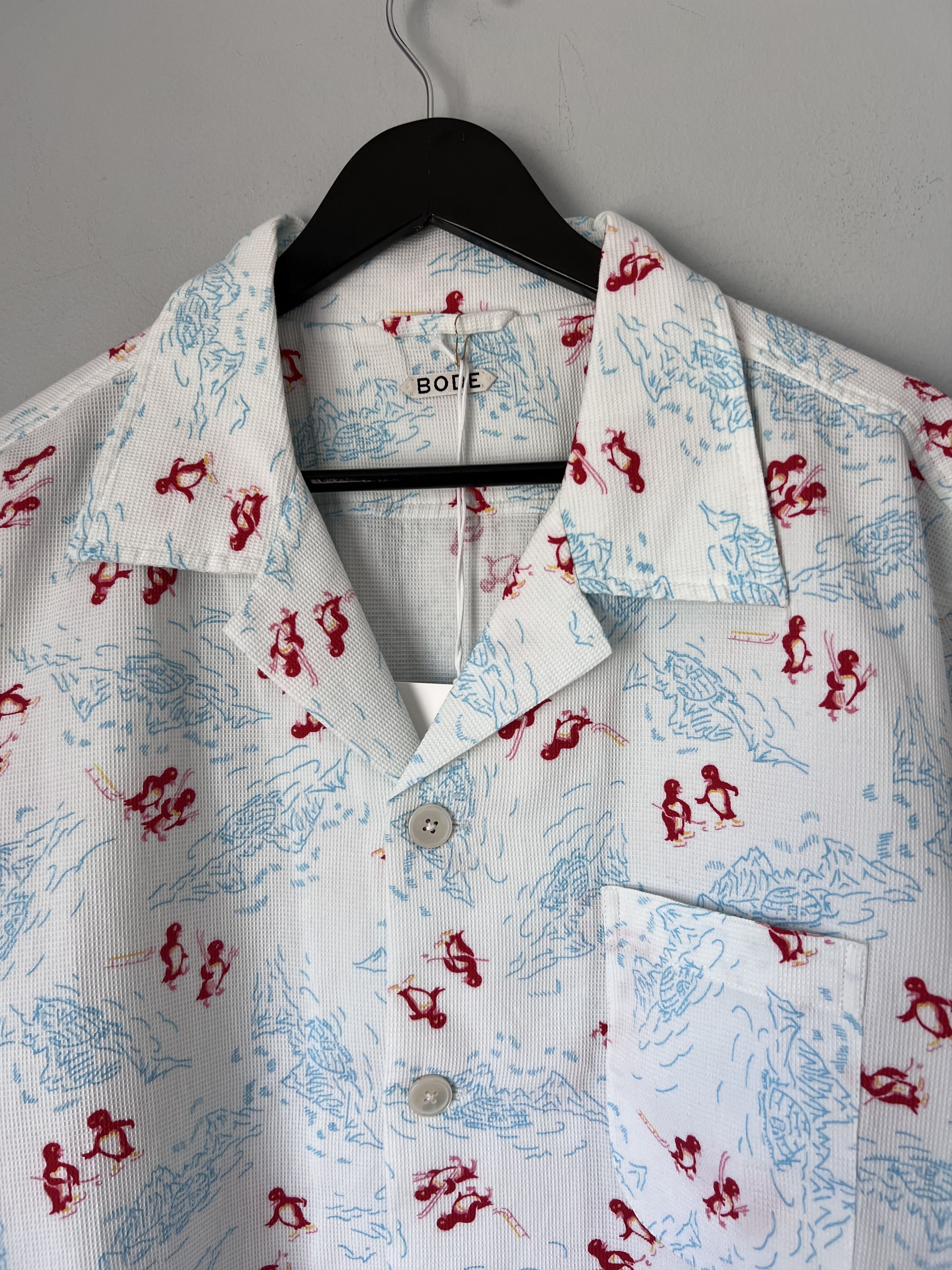 Bode Bode Skiing Penguins Button Up Shirt in White Size US XL / EU 56 / 4 - 2 Thumbnail