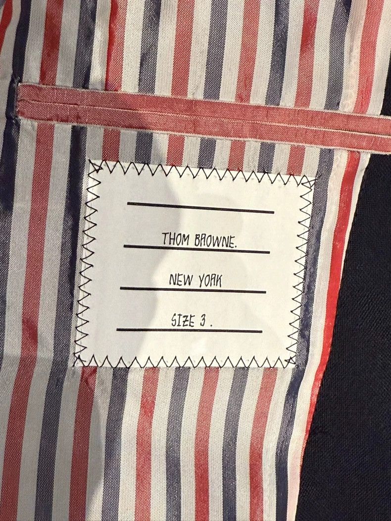 Thom Browne Thom Browne size3 Single-breasted suit jacket in dark blue Size 42S - 4 Thumbnail