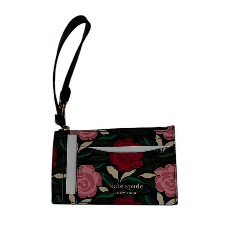 Kate Spade Kate Spade Morgan Rose Garden Coin Card Case Wristlet Black Size ONE SIZE - 8 Thumbnail