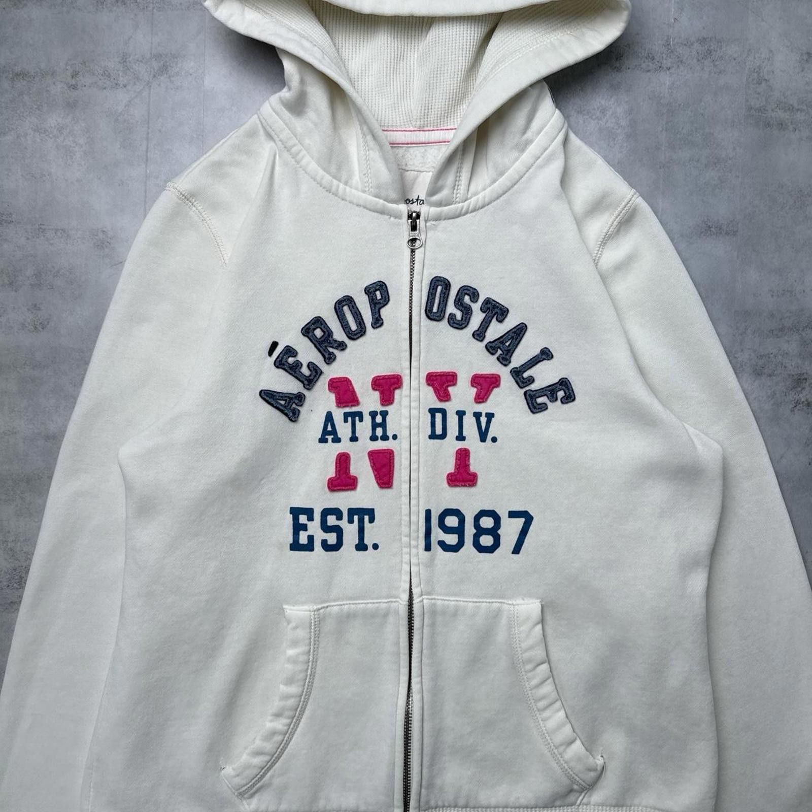 Aeropostale Y2K Aeropostale 00s White zip up jacket Size XL / US 12-14 / IT 48-50 - 2 Thumbnail