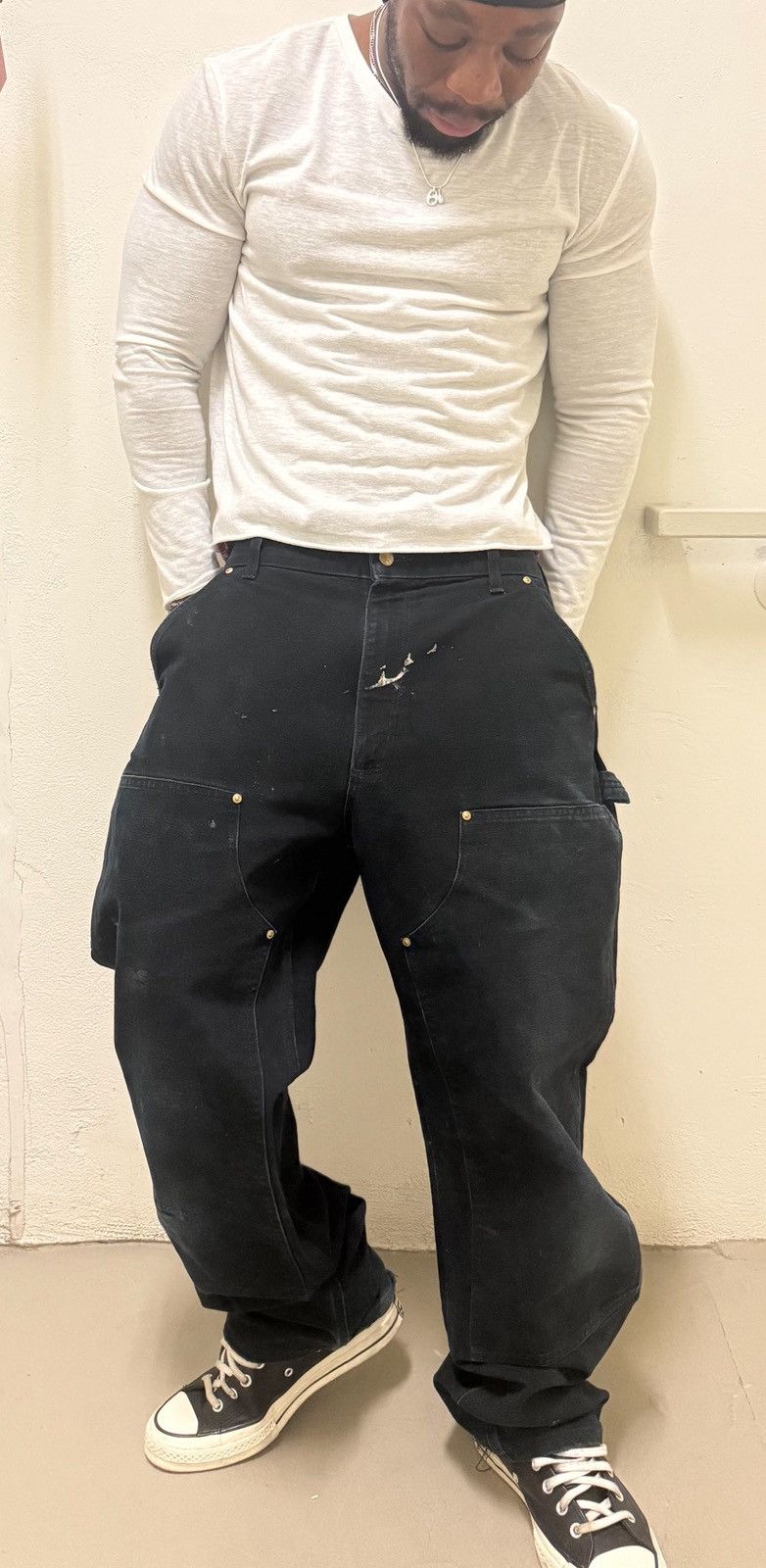 Carhartt Vintage Carhartt Double Knee Pants-Black (Distressed Fade) Size US 36 / EU 52 - 11 Thumbnail