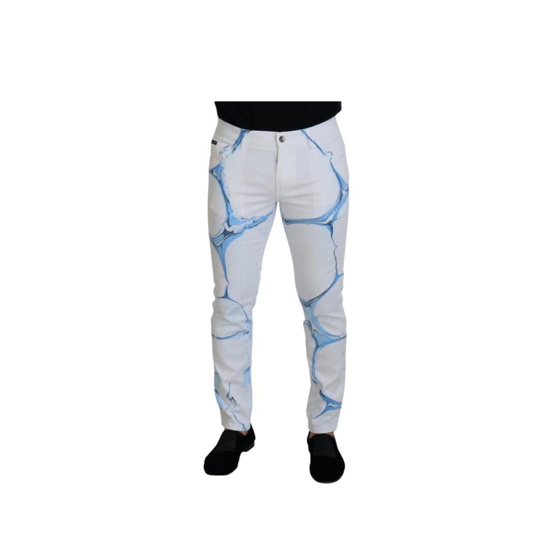 o1y0125 Logo Jeans in White/Blue