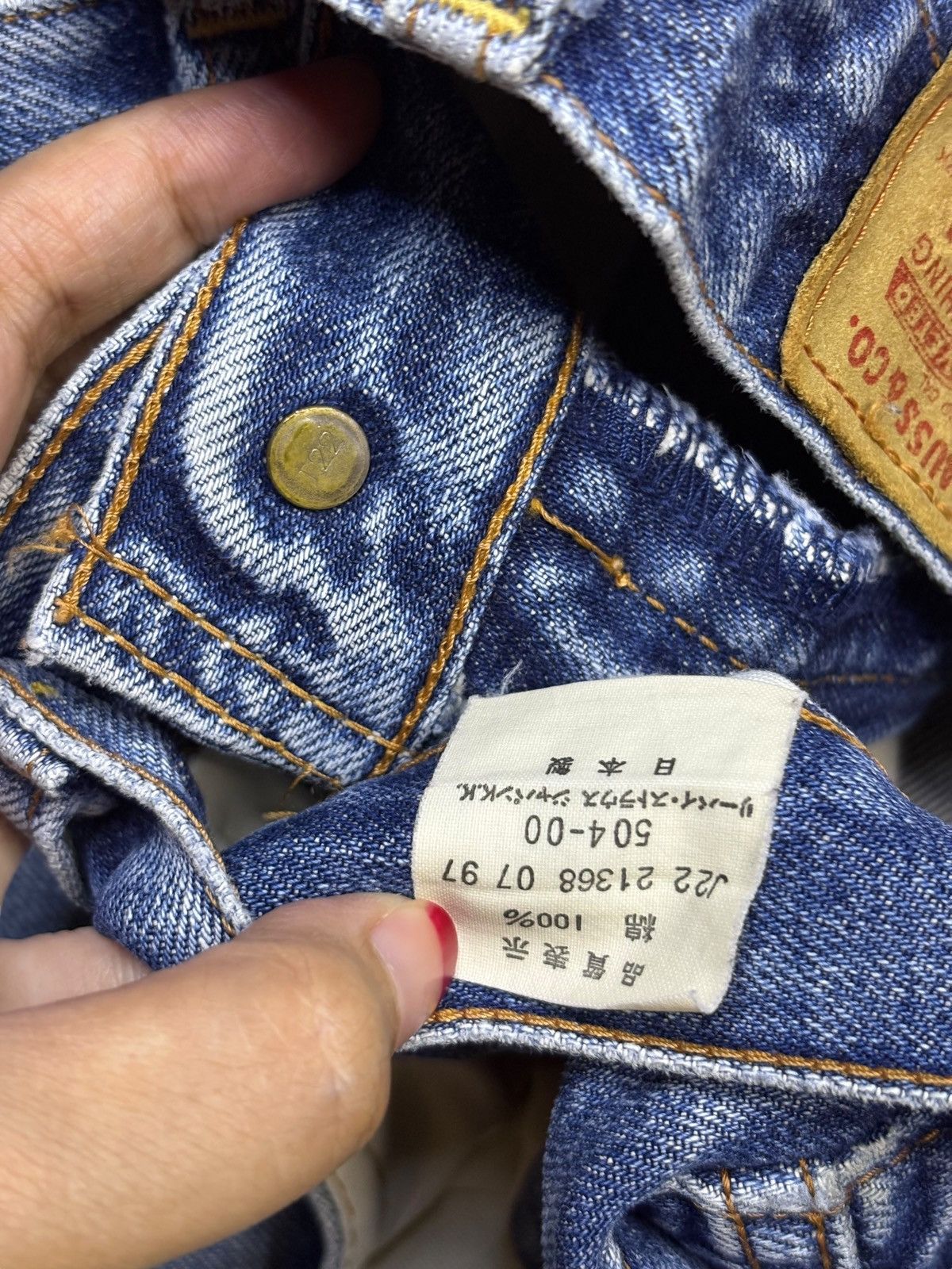 Levi's Vintage 90s Levis 504 Faded Wash Bartacks Baggy Jeans Size US 31 - 11 Thumbnail