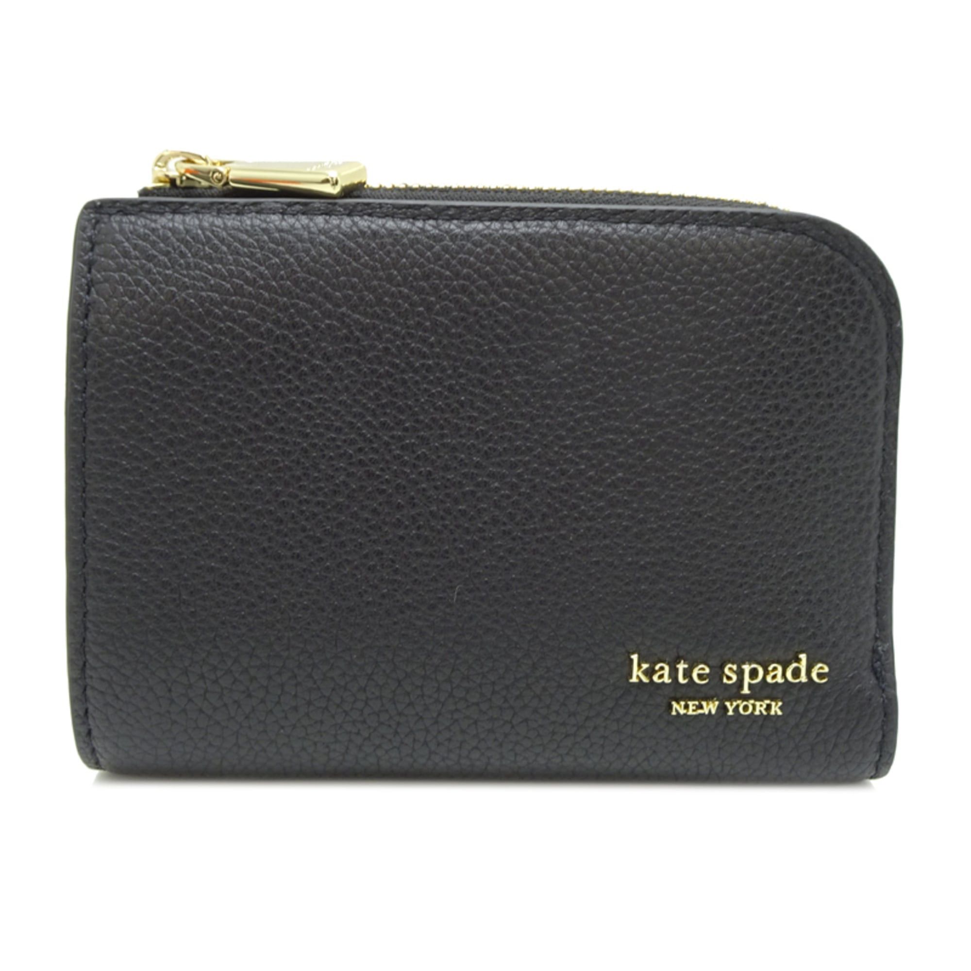 Kate Spade Kate Spade Devin Small Compact Wallet, Women's Bifold Wallet KM372, Black Leather Size ONE SIZE - 1 Thumbnail