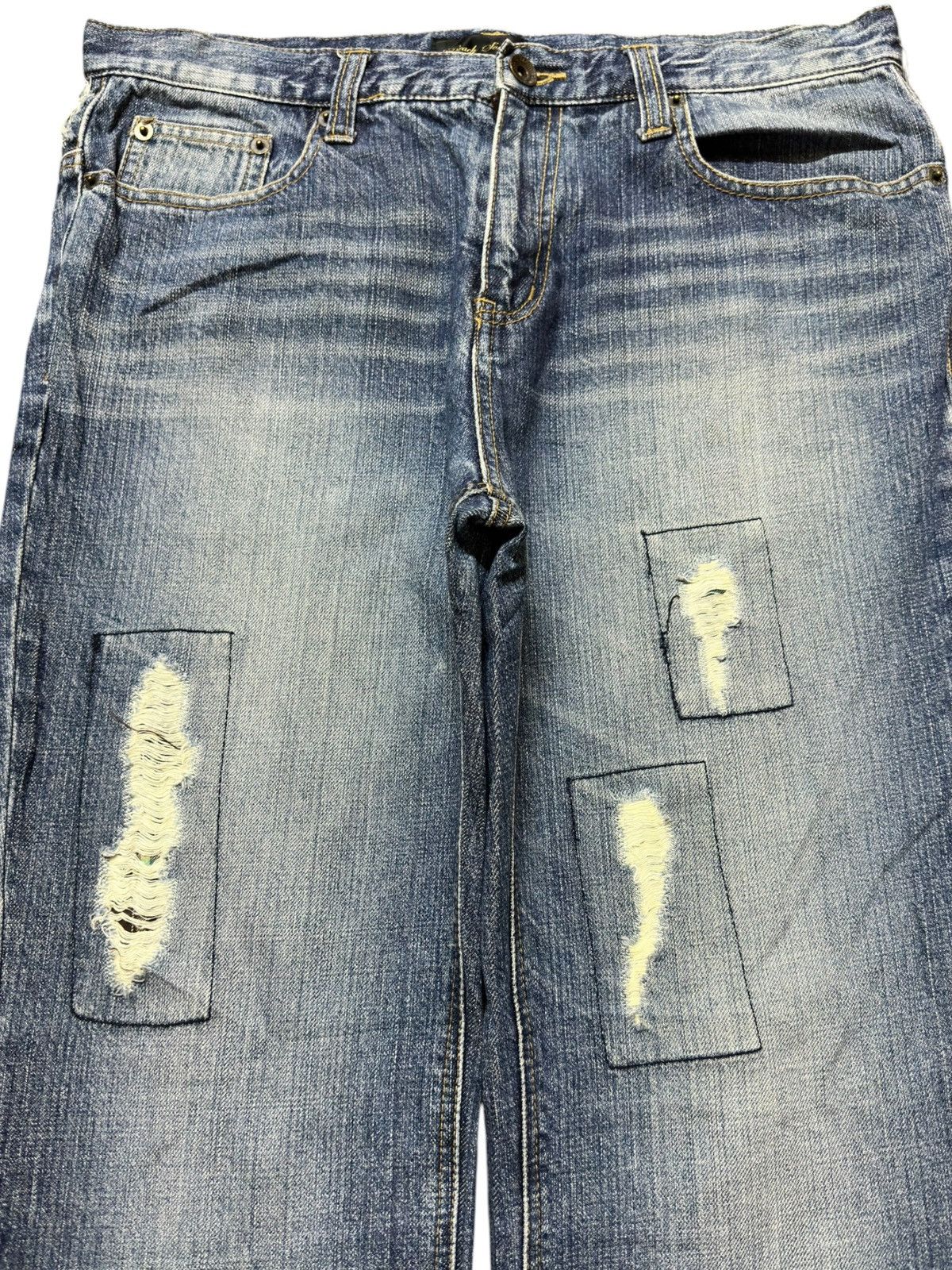 Life's a Beach Vintage Beach Sound Sashiko Patchwork Denim Size US 32 / EU 48 - 2 Thumbnail