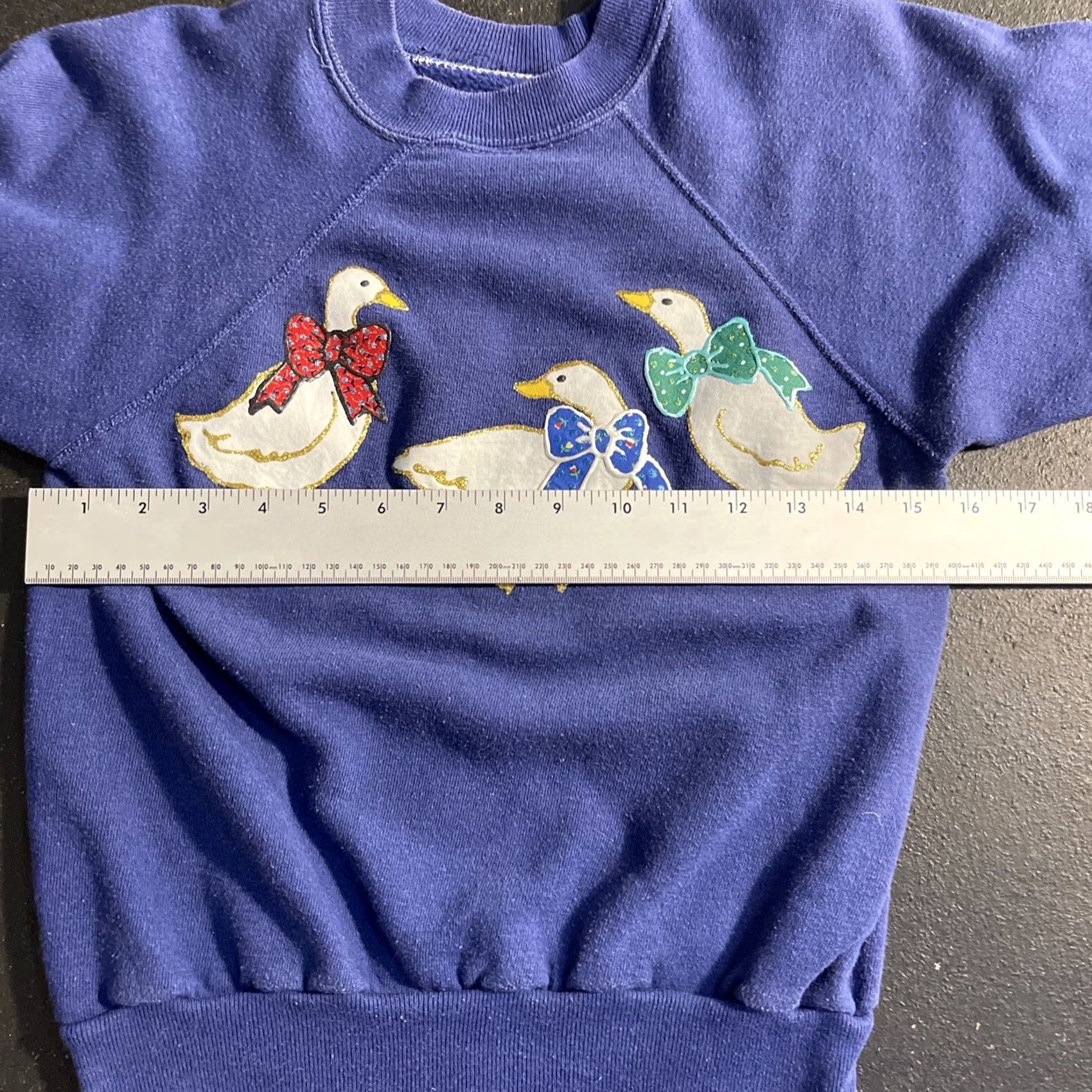 Vintage VINTAGE Raglan Sweatshirt Made In USA 50/50 Size Small Blue Hand Embroidered 1 Of 1 Size S / US 4 / IT 40 - 6 Thumbnail