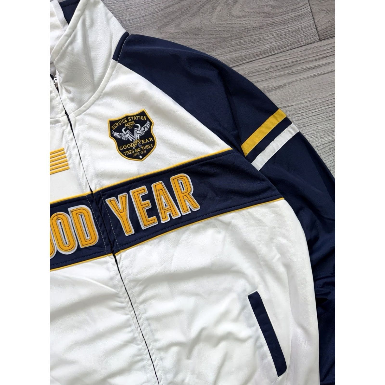 Vintage Goodyear Eagle Racing Track Jacket Mens XXL White Full Zip MX Racing Motrsport 2XL Size US XXL / EU 58 / 5 - 7 Thumbnail