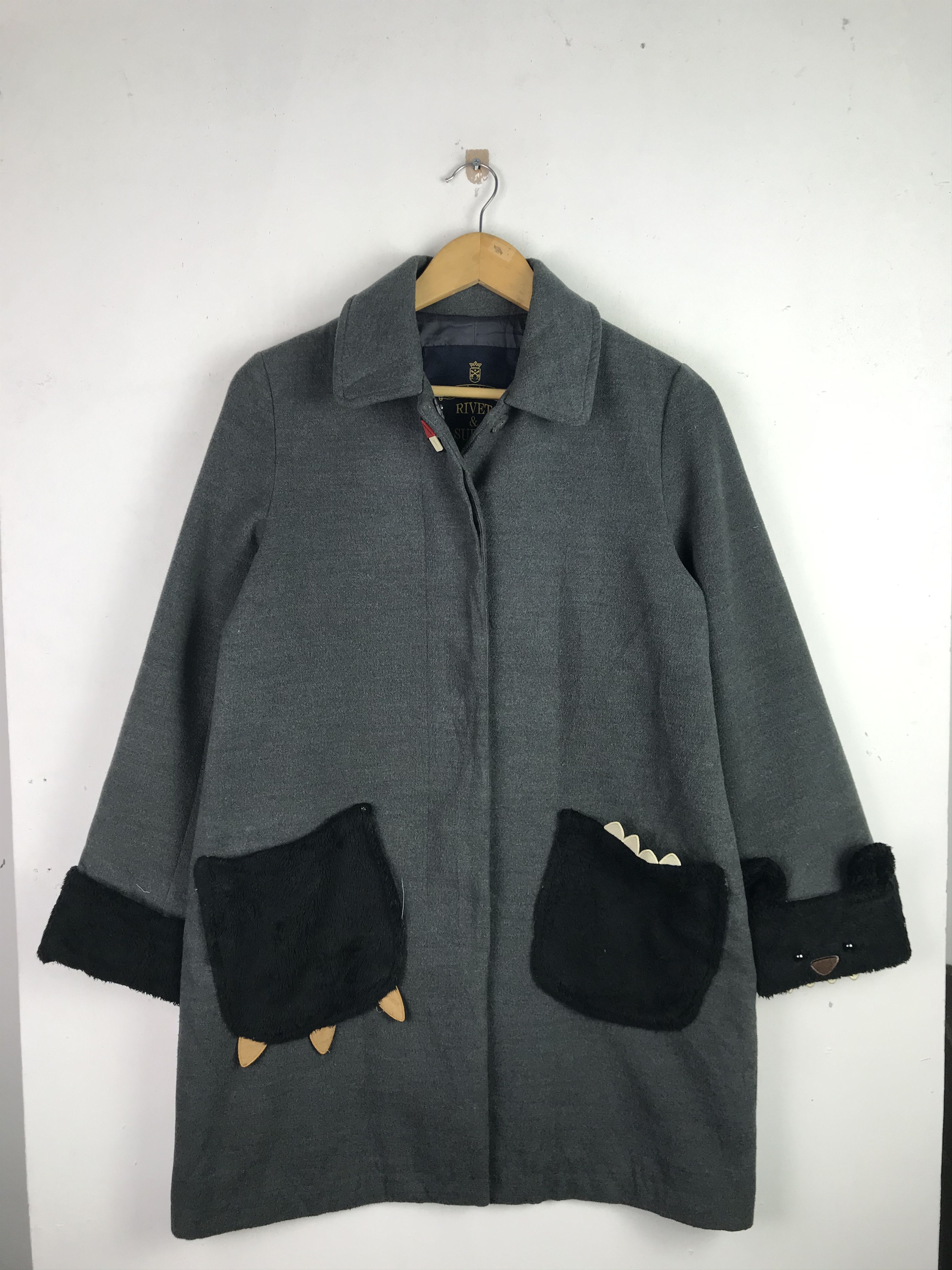 Japanese Brand × Vintage Vintage Rivet & Surge Rare Design Wool Long Jacket Size US M / EU 48-50 / 2 - 1 Thumbnail