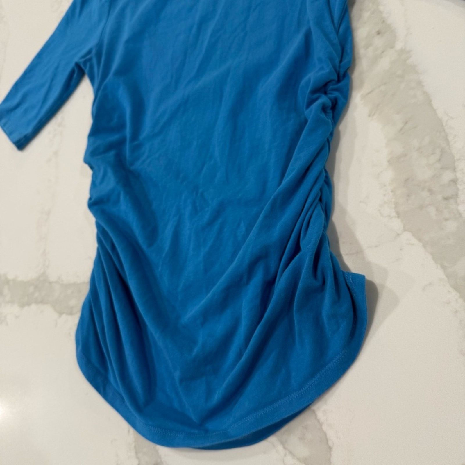 Boden Boden Ruched Sides Short Sleeve Scoop Neck Top Womens 8 Blue Size M / US 6-8 / IT 42-44 - 3 Thumbnail