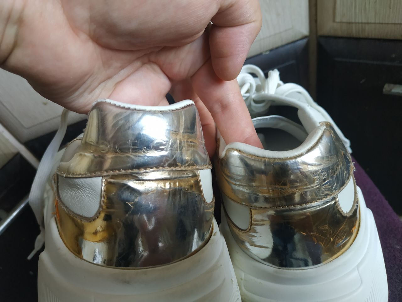 Dolce & Gabbana Dolce & Gabbana Daymaster Womens White Gold Sneakers 7 IT Size US 10 / IT 40 - 24 Thumbnail