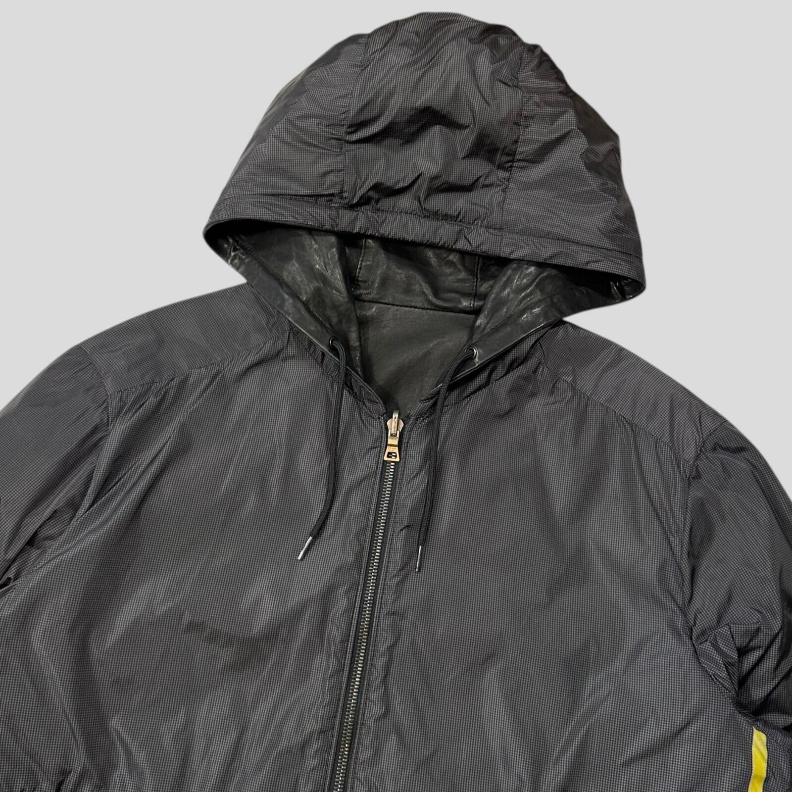 Prada Prada Sport 2010 Reversible Leather Micro Check Nylon Jacket Size US L / EU 52-54 / 3 - 7 Thumbnail