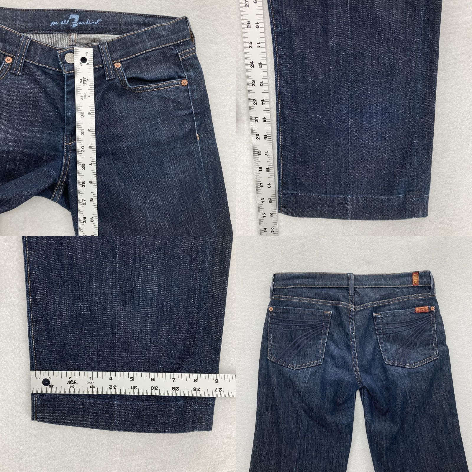 7 For All Mankind 7 For All Mankind Jeans Womens 28 Dark Wash Dojo Cropped Wide Leg Made USA Jeans Womens 28 Dark Wash Dojo Cropped Wide Leg - 7 For All Mankind Size 28" / US 6 / IT 42 - 8 Thumbnail