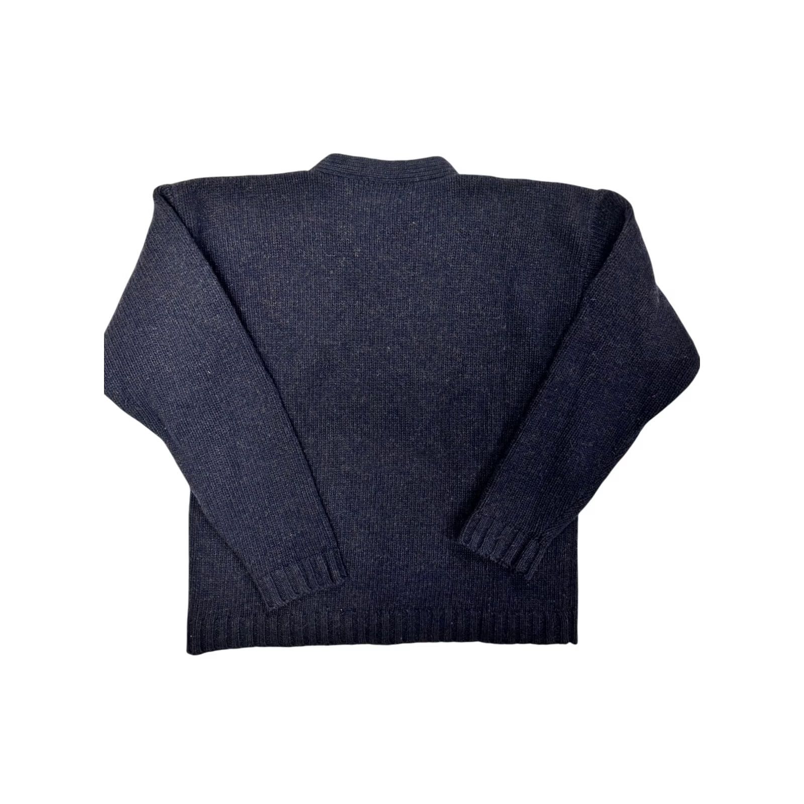 Vintage VINTAGE J. Riggings Sportswear Men's V-Neck Sweater Navy Blue S Ribbed Cuffs Ribbed Hem Heathered Solid Fall Winter 90s Mens Size US S / EU 44-46 / 1 - 2 Thumbnail