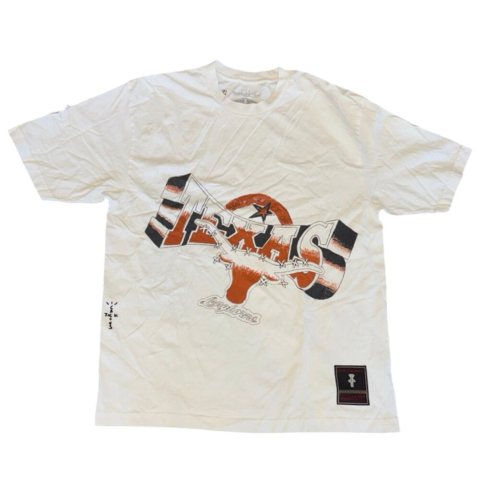 Mitchell & Ness CACTUS JACK Travis Scott Mitchell Ness Uni Of Texas Tee Size US L / EU 52-54 / 3 - 1 Thumbnail