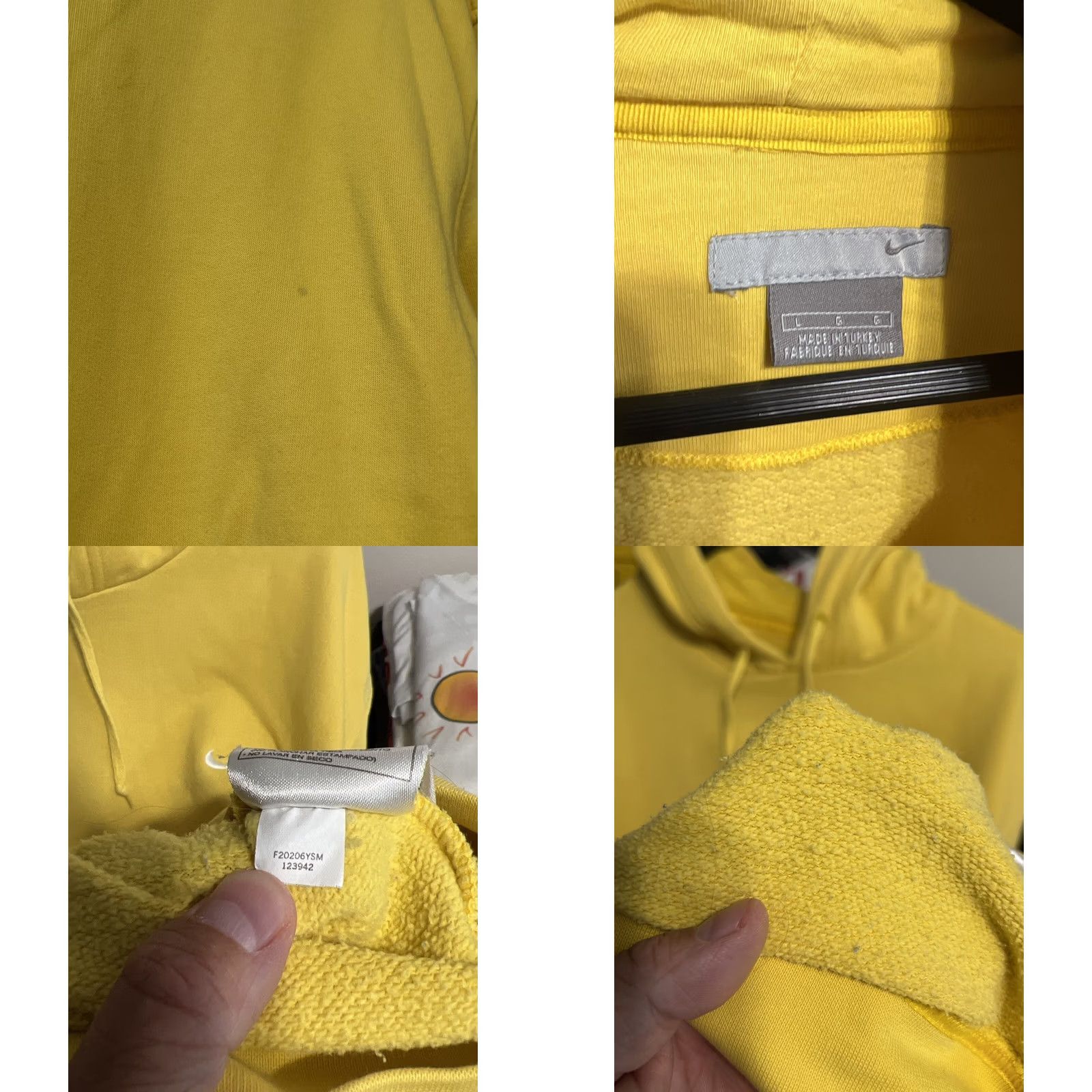 Nike Vintage Nike Center Swoosh Hoodie Yellow Silver Tag Mens Large Size US L / EU 52-54 / 3 - 8 Thumbnail