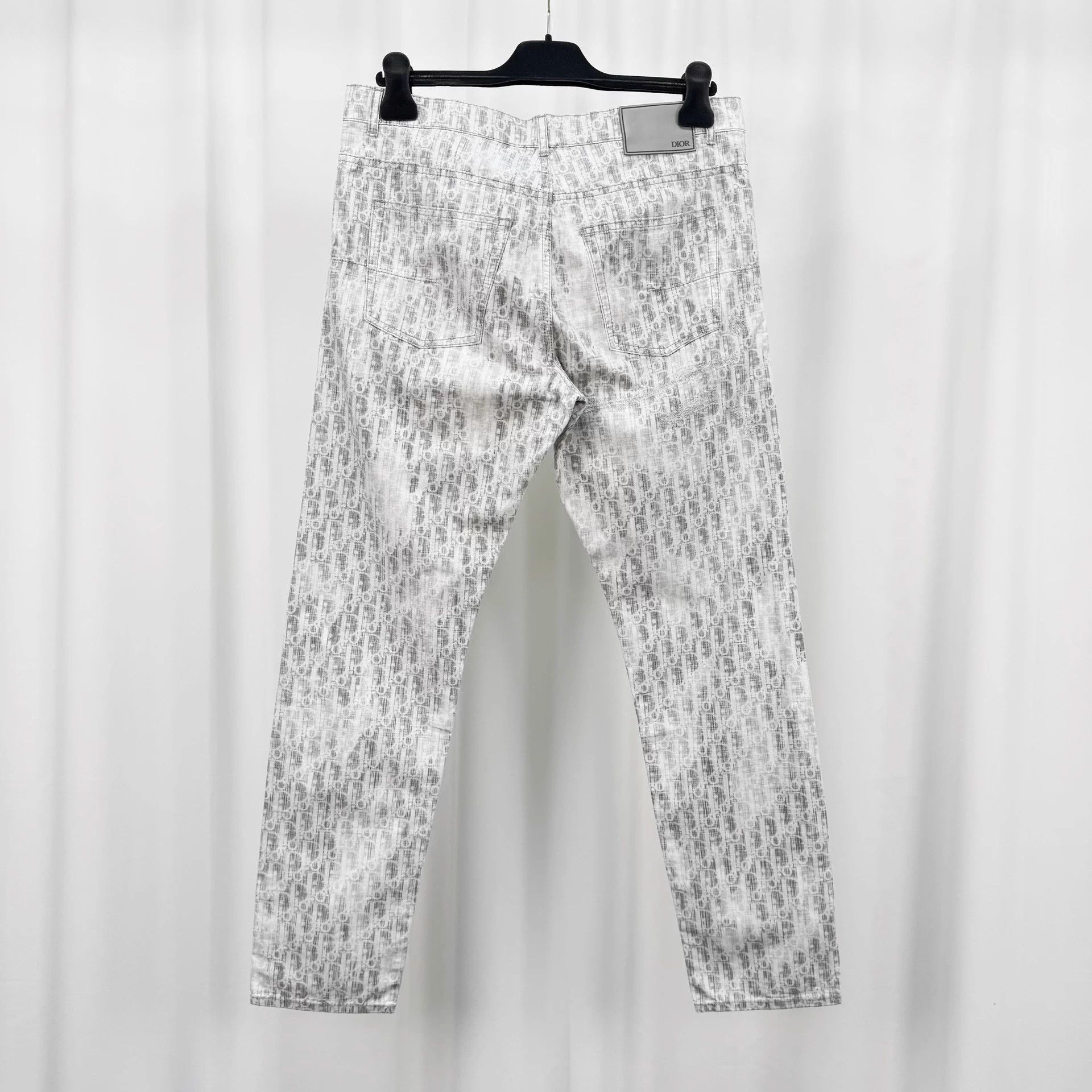 Dior Dior Gray Oblique All Over Print Denim Pants W31 99 New Size US 31 - 2 Thumbnail