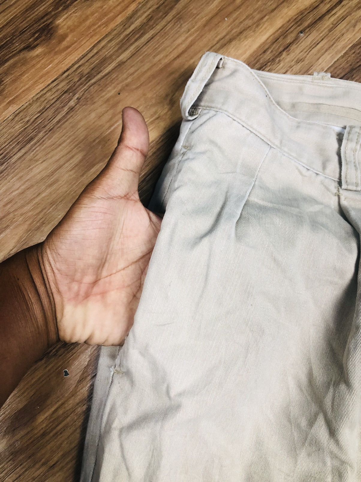 Hanes Unique Hanes Khaki Patchwork Pants Distressed (37) Size US 35 - 10 Thumbnail