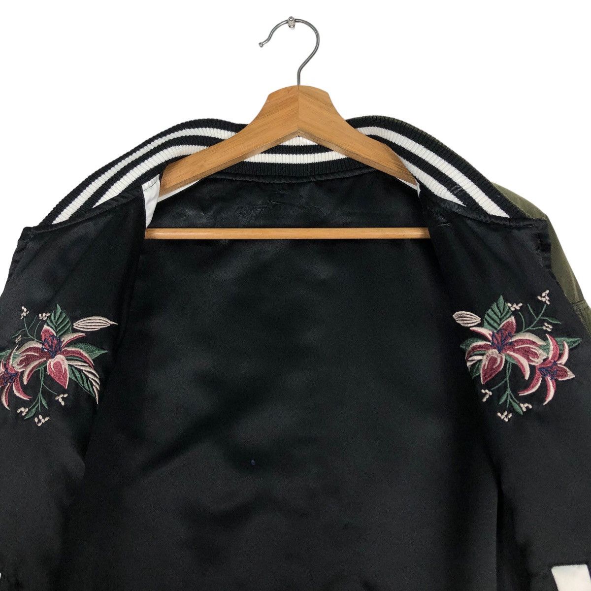 Japanese Brand 🔥Vtg Reversible Satin Bomber Jacket Sukajan Ingni Issey Size US S / EU 44-46 / 1 - 14 Thumbnail