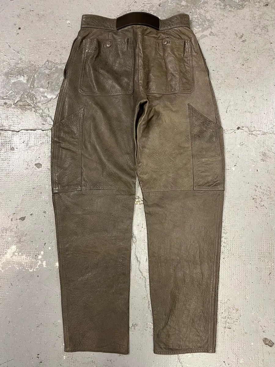 Armani × Vintage AW1986 Giorgio Armani Brown Relaxed Leather Italian Pants Size US 30 / EU 46 - 10 Thumbnail