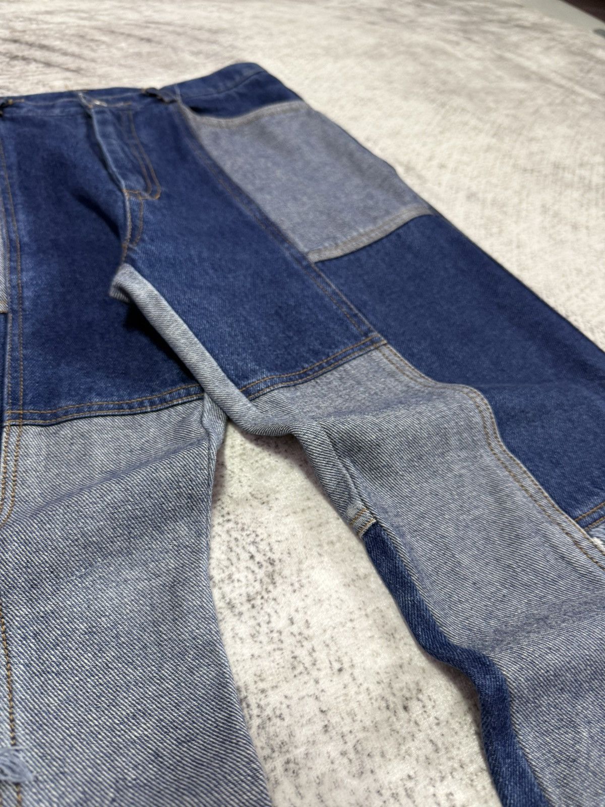 Angel Blue × Hysteric Glamour × Japanese Brand Pop Jelly Japan Penelled Frayed Patch Work Flared Jeans Size US 27 - 9 Thumbnail
