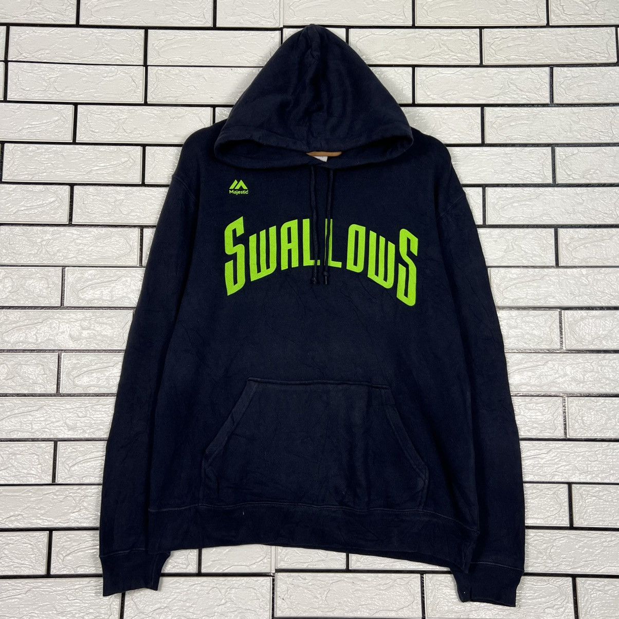 Majestic SWALLOWS Big Logo Pullover Hoodie Sweatshirt #4308-C195 Size US L / EU 52-54 / 3 - 1 Thumbnail