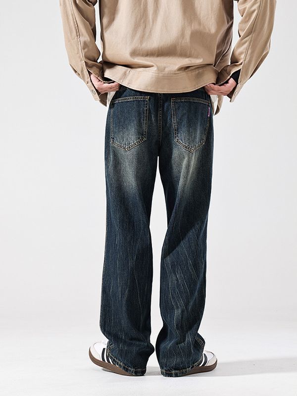 Japanese Brand Men's slim-fit retro dark blue jeans Size US 32 / EU 48 - 4 Thumbnail