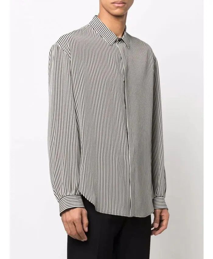 Saint Laurent Paris o1bcso1str1124 Oversized Shirt Striped in Black/White Size US XL / EU 56 / 4 - 3 Thumbnail
