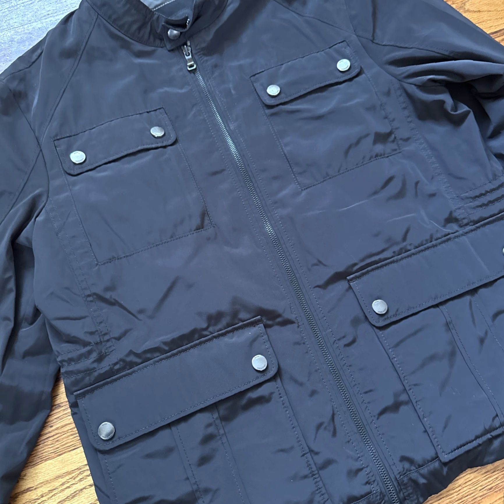 Hugo Boss HUGO BOSS BLACK POLYESTER BLEND LONG SLEEVE ZIP FRONT JACKET MEN'S 40R C24 Size US L / EU 52-54 / 3 - 3 Thumbnail