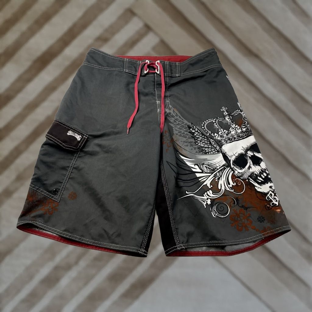 Billabong VINTAGE Billabong Mens Board Shorts 33 Surf Skate Swim Trunk Skull Gray Plaid Quick Dry Regular Size 33 Mens Gender: Mens Size US 33 - 1 Thumbnail