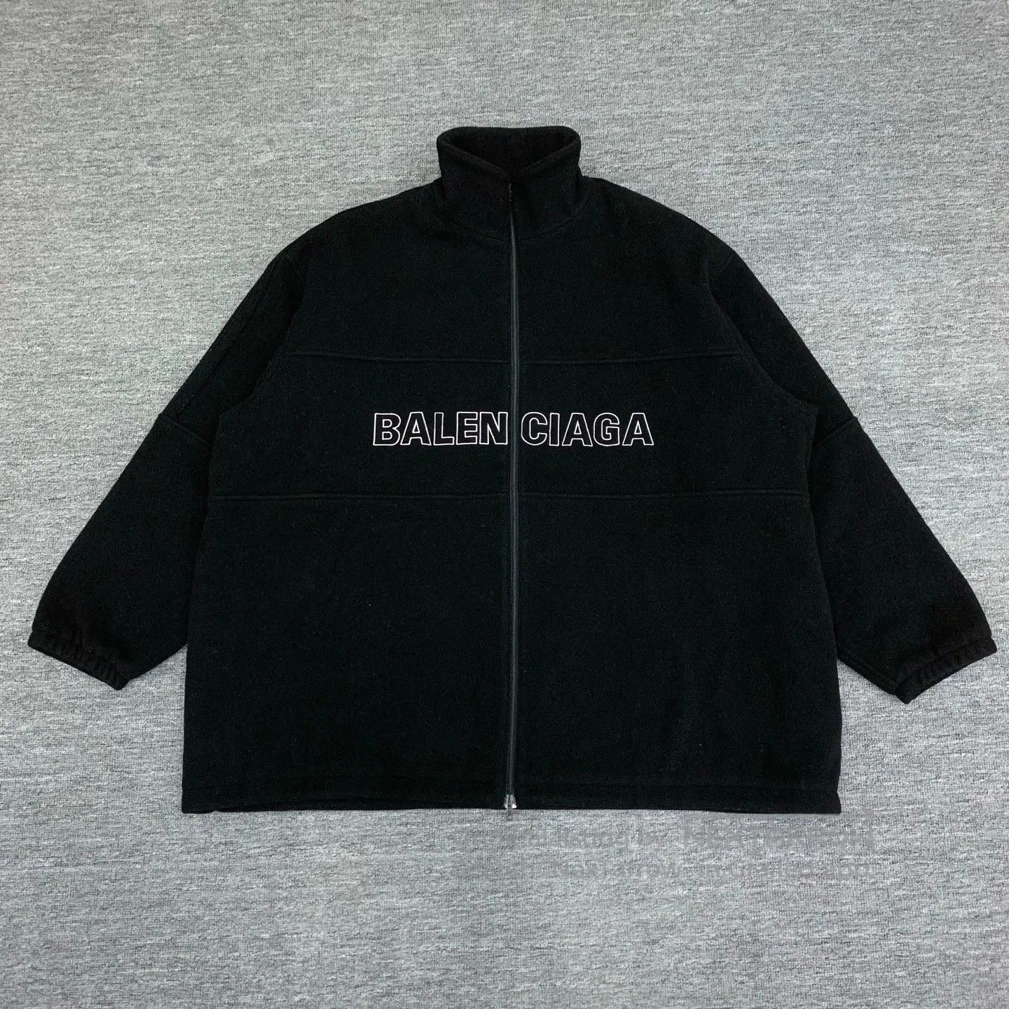 Balenciaga Balenciaga Black Logo Wool Blend Jacket. Size US L / EU 52-54 / 3 - 1 Thumbnail