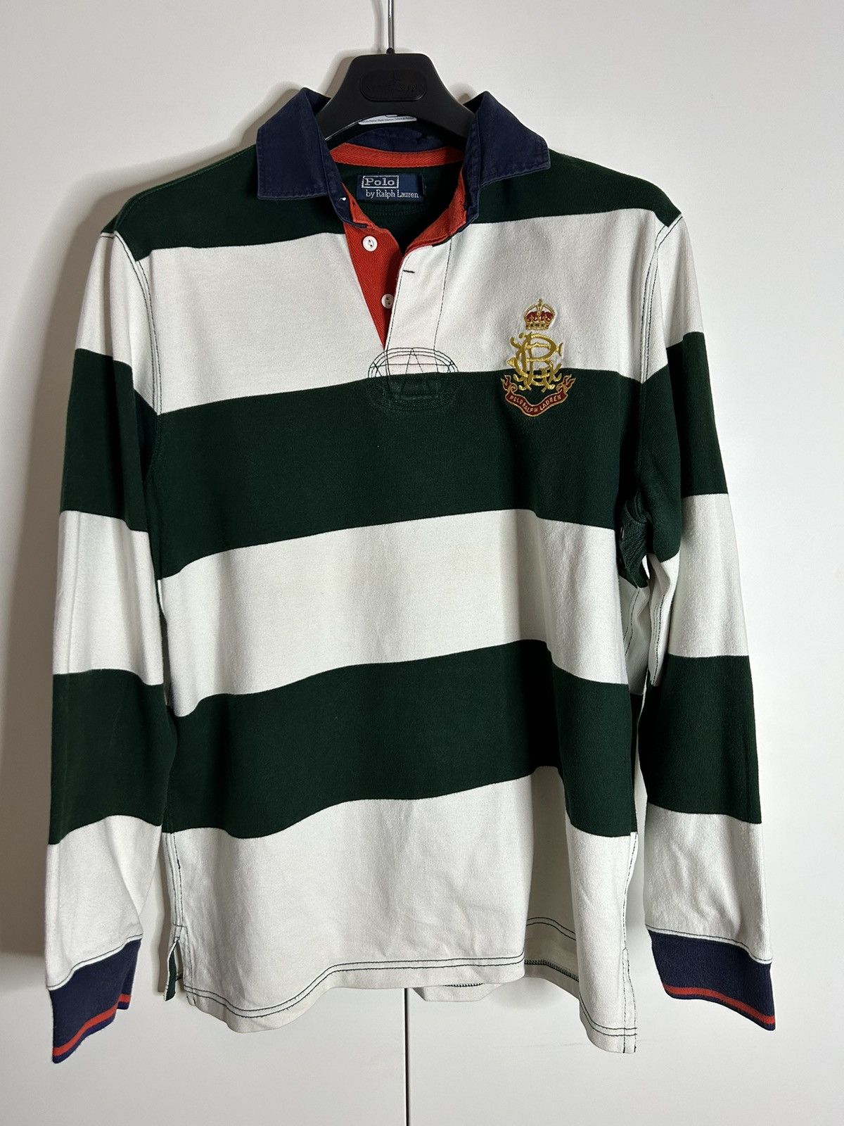 Polo Ralph Lauren × Ralph Lauren × Vintage Vintage 90s Polo Striped Boxy Rugby Polo Long Sleeve Shirt Size US L / EU 52-54 / 3 - 1 Thumbnail
