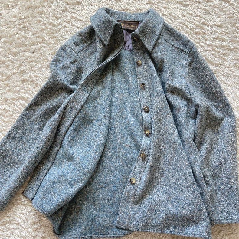 Loro Piana LORO PIANA Bluish gray tweed shirt jacket Size XXL / US 16-18 / IT 52-54 - 1 Thumbnail